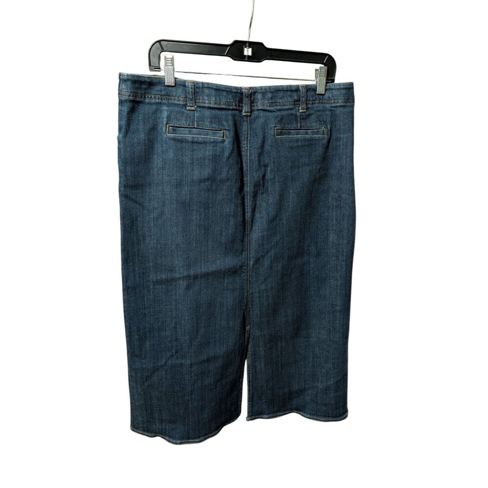 Lands End Womens Dark Wash Denim A-Line Skirt Size 12 - Picture 7 of 10